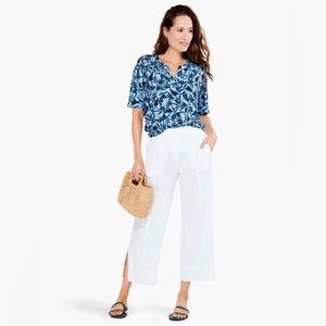 NWOT Nic+Zoe Coastal Coastal Vines Palm Print Blouse Top Blue XXL